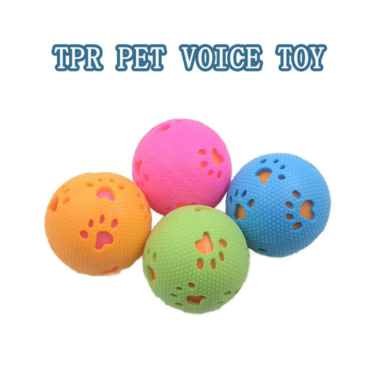 

Pet Sound Toy Hollow Footprint Sound Ball Bite Resistant TPR Dog Toy Rubber Elastic Ball помаранчевий