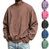 Men's Vintage Wash Long Sleeve Hoodie Casual Pullover Sweatshirt for Everyday Wear
