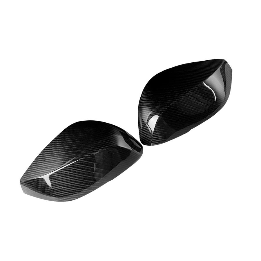 Real Carbon Fiber Side Mirror Add On Cover Caps For INFINITI Q50 Q70 2014+