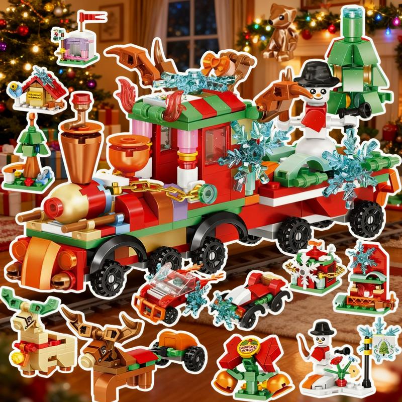 Bloco de Construção de Natal Não Tóxico Papai Noel Boneco de Neve Rena Árvore Quebra-Cabeça de Micro Tijolos Modelo de Montagem Decoração de Casa Presente de Festa Brinquedo Infantil