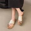Metal Buckle Toe Slippers for Women In Summer 2025, Flat Bottomed Clip Toe Sandals, Soft Soled Beach Sandals