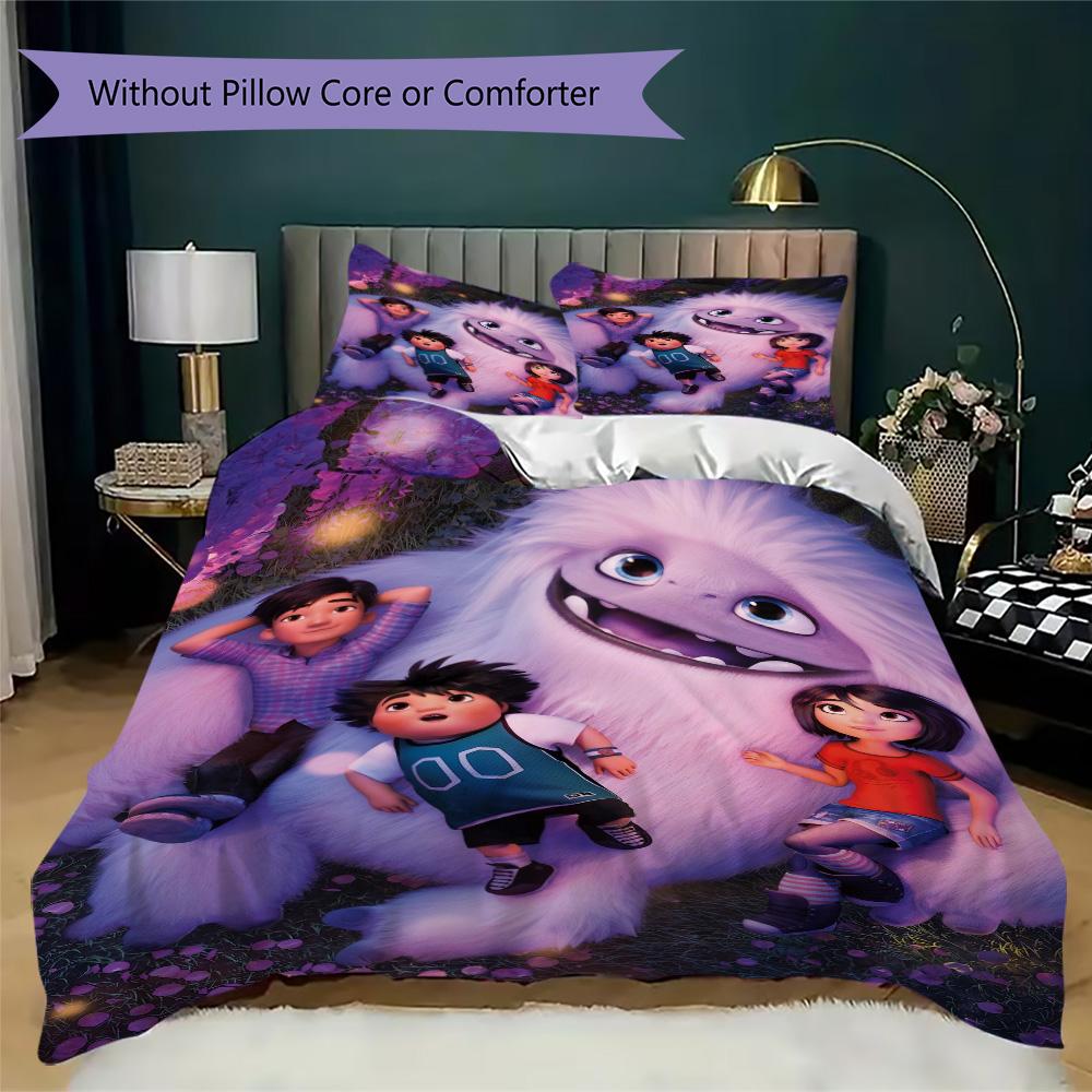 Abominable and the Invisible City Pattern Bedding,Quilt Set Quilt Cover Pillowcase Home Birthday Gift (1*duvet cover+2*pillowcase,without core)NSJT092