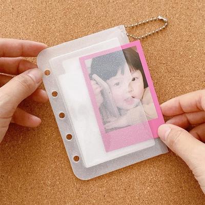 1 pezzo Kpop Photocard Display Holder per studenti Shiny Transparent Sticker Cover Case con ciondolo Binder Photocard Protector