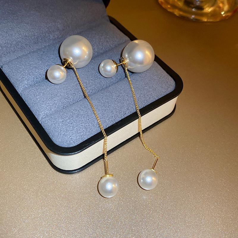 Silver Needle Luxury Pearl Heart Stud Earrings - Versatile, Fashionable Court Style