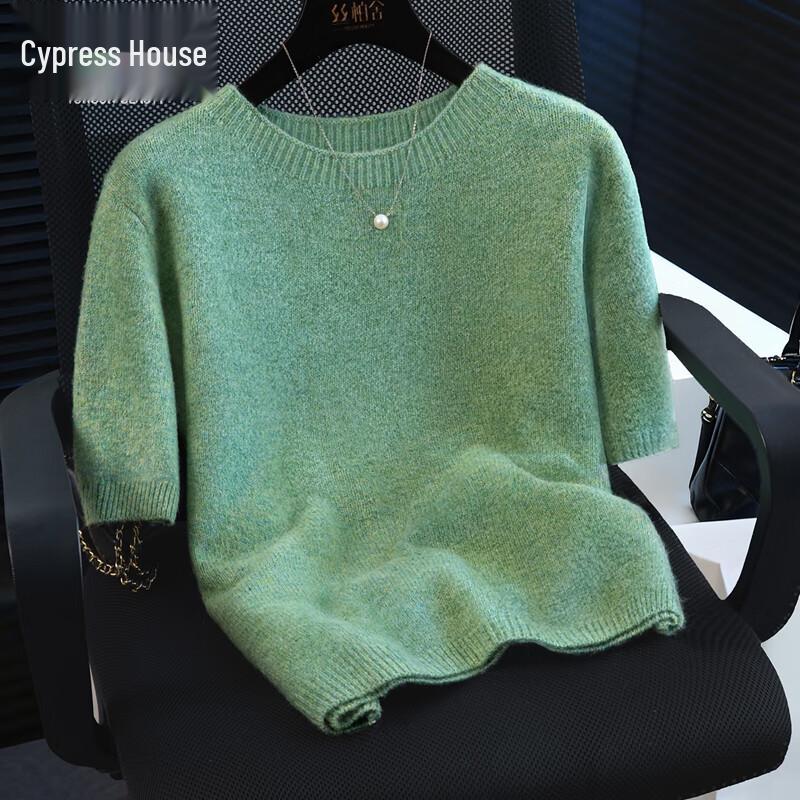 Women s Elegant Round Neck Loose Knit Top One Size