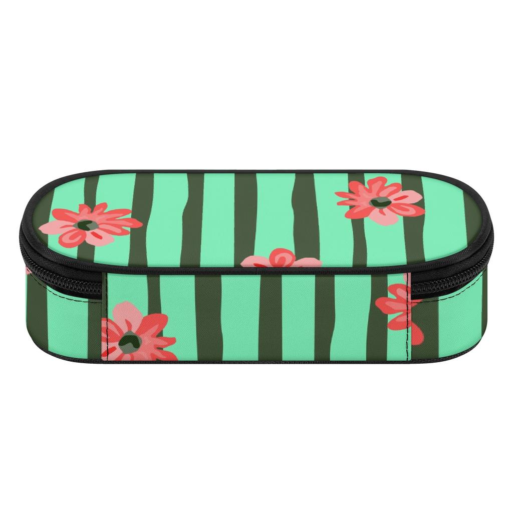 Pen Case 300D Polyester Large Capacity Zipper Closure with Mesh Pocket Removable Divider and Pen Slots for College and School Use