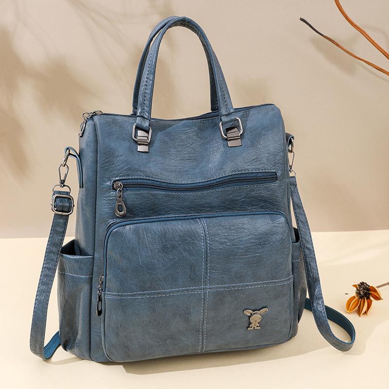 Multifunctional Soft Leather Backpack Women's New Trendy Women's Bag Large Capacity Simple Casual Women's Backpack
