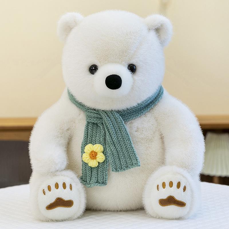 Polar Bear Plush Scarf Companion: Cute Holiday Gift Toy