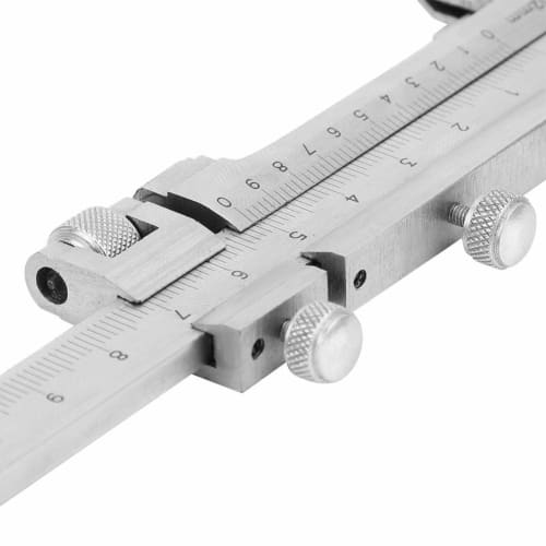 Vernier Caliper, Stainless Steel Gear Teeth Vernier Caliper Thickness Gauge Measuring Tool Has Two Movable Vernier Scales That Are Perpendicular To Ea