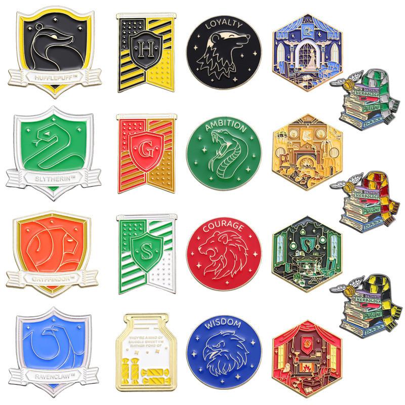 Unique Colorful And Cartoon Character Badge Set For Magical Academy Fans Brooches Stylish