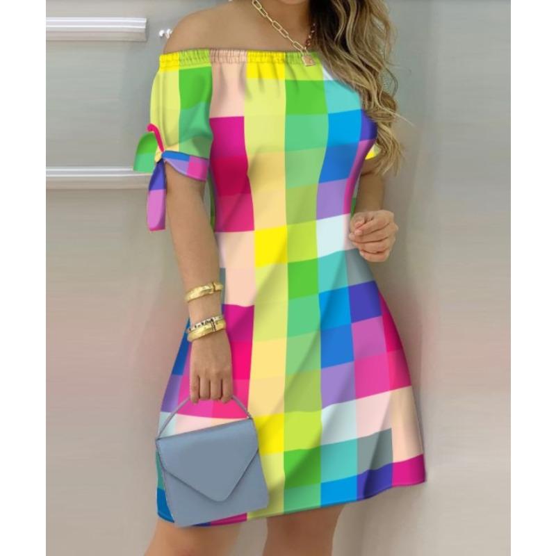 Women's Casual Fashion Home Gradient One Shoulder Dress