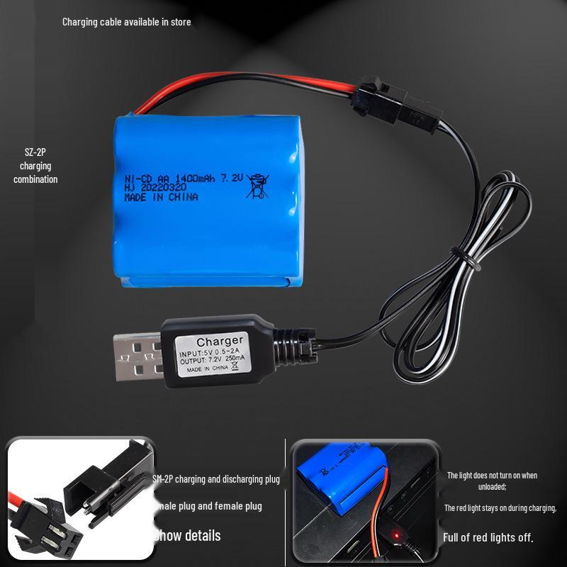 7.2V 1400mAh NiCd AA Rechargeable Battery Pack for Remote Control Cars