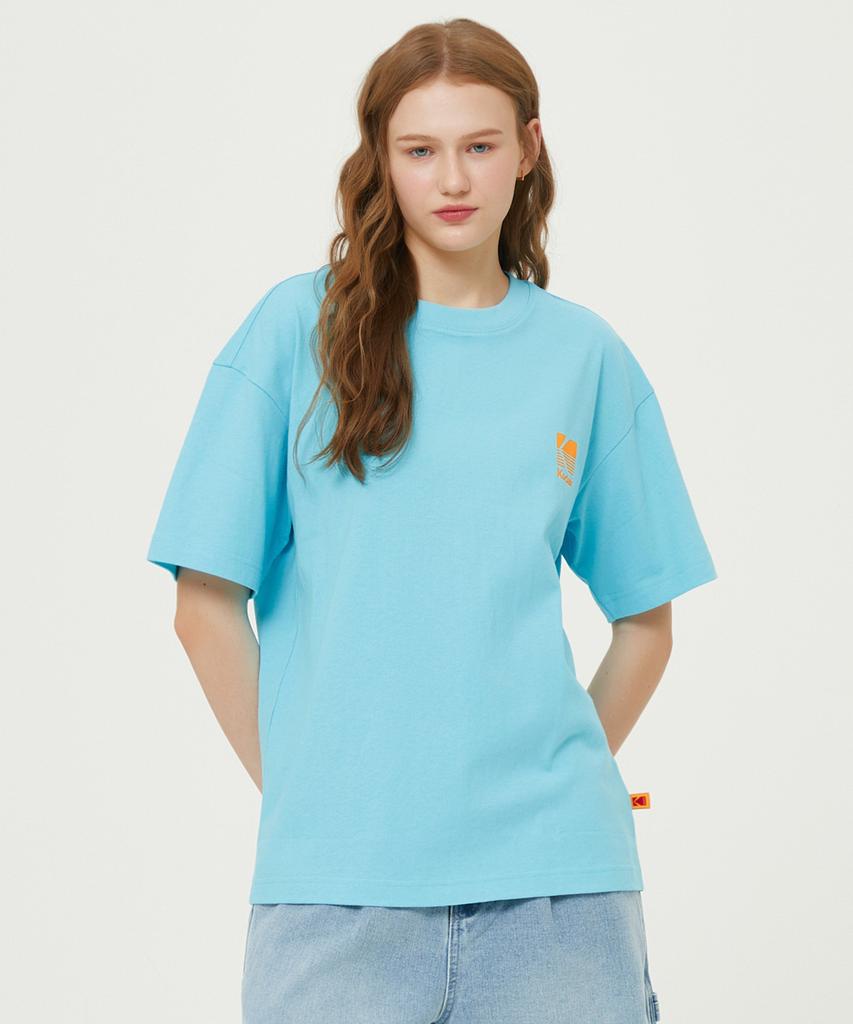 KODAK Big Logo Cotton Short Sleeve T-Shirt Blue