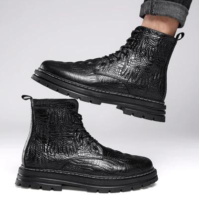 Winter Samt Schneestiefel Herren Schnürstiefeletten Designer Luxus Lässig Runde Zehen Komfort Business Formal High Top Herrenschuhe