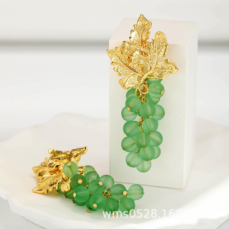 

Серьги с виноградным медным покрытием, ювелирные серьги из настоящего золота