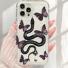 Butterfly and Snake for iPhone16ProMax/15/14/13/12/11 Apple 17promax Mobile Phone Case X