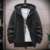 Good Quality Autumn and Winter New Men's Casual Hooded Sweater Jacket Versatile Velvet Thickened Jacket