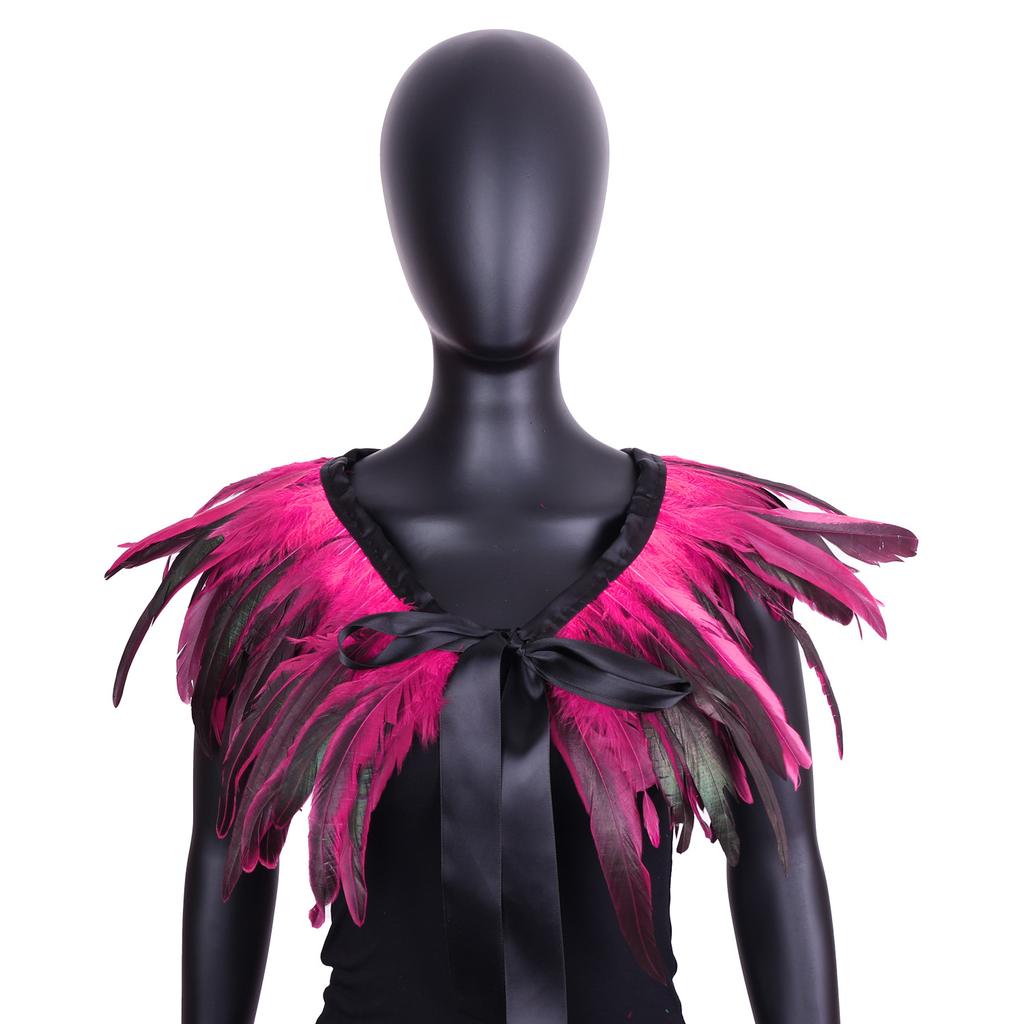 Gothic Style, Feather Shawl, Halloween, Party Dance, Performance Dress Up, Chicken Feather Accessories, Cloak