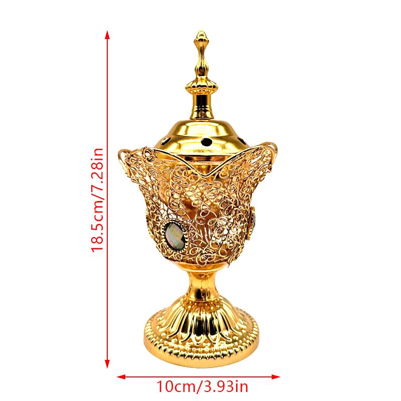 Metal İç Mekan Brülörü Orta Doğu Kilisesi Elektrikli Buhurdanlık Metal Brülör Vintage Sandal Ağacı Brülörü (AB Fişi)