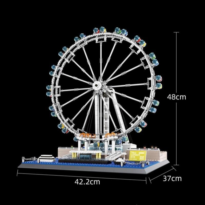 Giftfri 1528 deler London Pariserhjul Byggeklosser London Eye Småpartikkel Montering Innstikk Modell Leketøy For Gaver