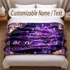 Music Theme Soft Blanket Personalized Custom Name Text Print Warm Blanket Home Sofa Bedroom Decor