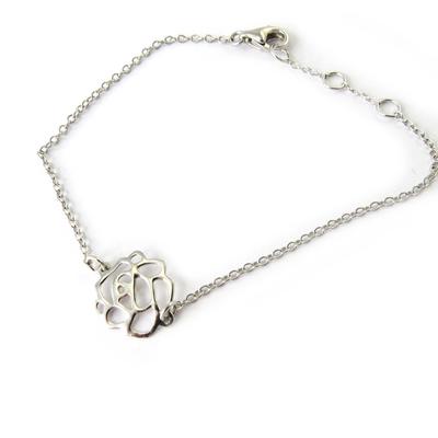 [M7067] - Silberarmband 'Rosa Romantica'