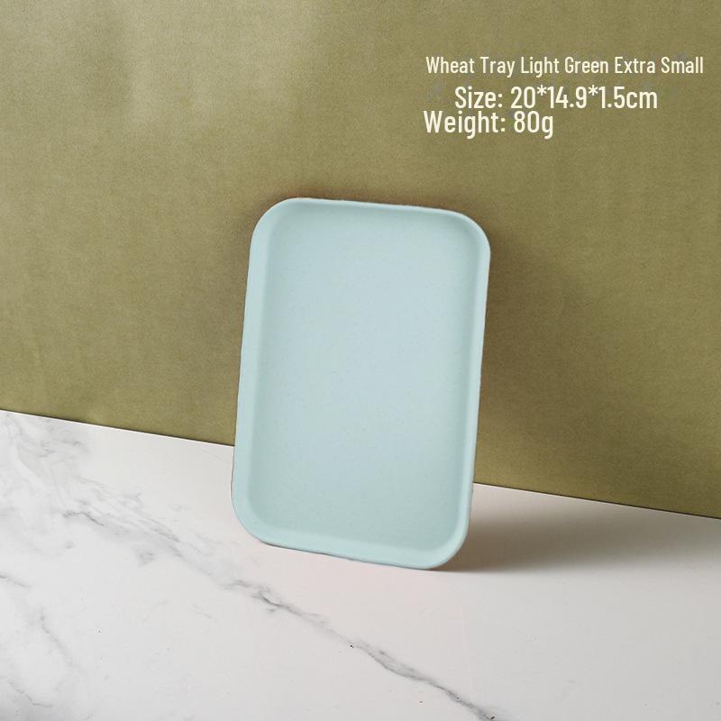 Wheat Straw Multifunctional Tray: Rectangular Tea Set, Fruit, or Puzzle Storage Solution