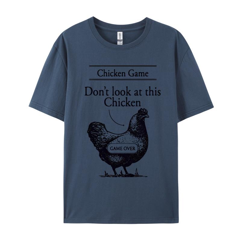 Chicken Game Dont Look At This Chicken TShirt Gamer Gaming Tshirt Funky Unisexs Tees Personalized Tshirts Cotton Casual