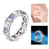 Faux Diamond Ring Shiny Crossed Ladies Crossover Two-tone Zircons Ring Party Supply