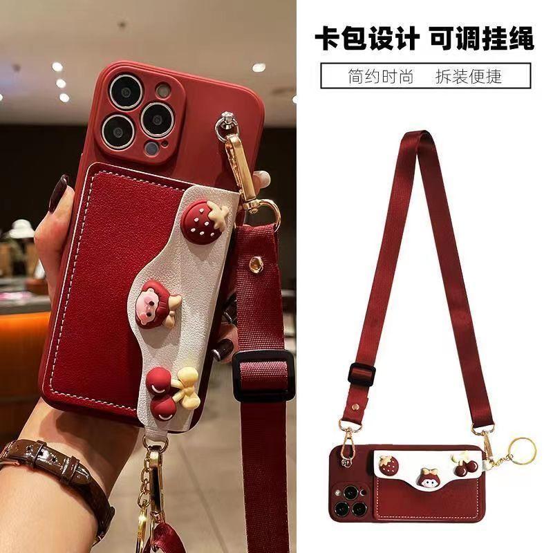 

Cartoon Wallet iPhone 13 Promax Apple 11 Phone Case 12P Crossbody XSmax Cute X Soft Case 8plus Apple 16plus