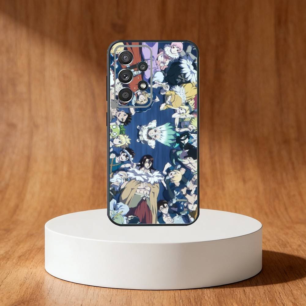 Dr Stone A-Anime Phone Case For Samsung S25,S24,S21,S22,S23,S30,Ultra,S20,Plus,Fe,Note,10,9,5G Black Cover