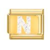 Fashion Golden 26 Letters A-Z Italian Links Charm Beads 9mm Stainless Steel Bracelet Jewelry DIY Hand Making