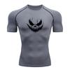 Men's Compression Athletic Gym T-Shirt, Scary Dark Demon Fac