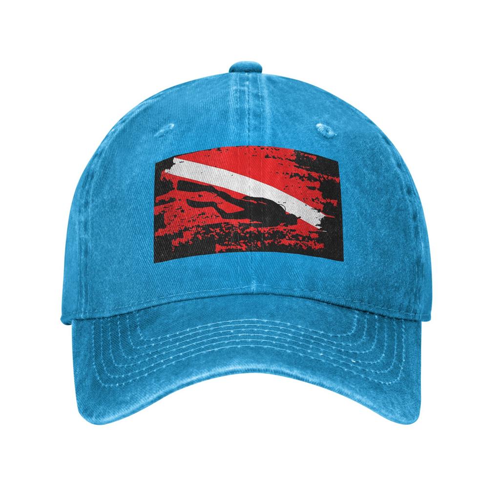 Taucher Tauch Flagge Marine Taucher Tauch Denim Stoff Kappe Lässig Baseballkappen Verstellbare Mütze Sommer Unisex Baseballmützen