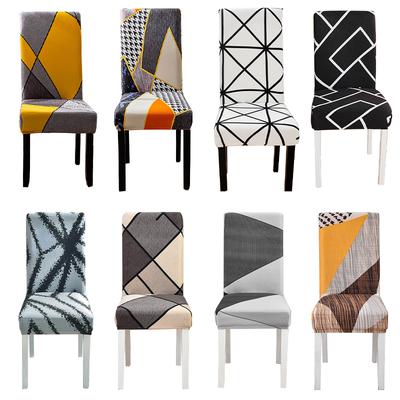 1PC Geometric Chair Cover for Dining Room Elastic Universal Seat Slipcovers for Kitchen Wedding Banquet Housse De Chaise