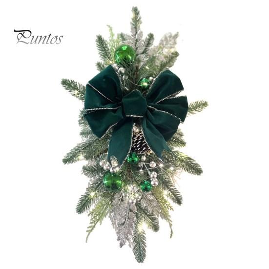 

Искусственные рождественские лестничные гирлянды, светодиодные рождественские лестничные гирлянды в форме слезы, снежные матовые светильники, подвесные подвески для перил лестницы, стены, окна зелёный