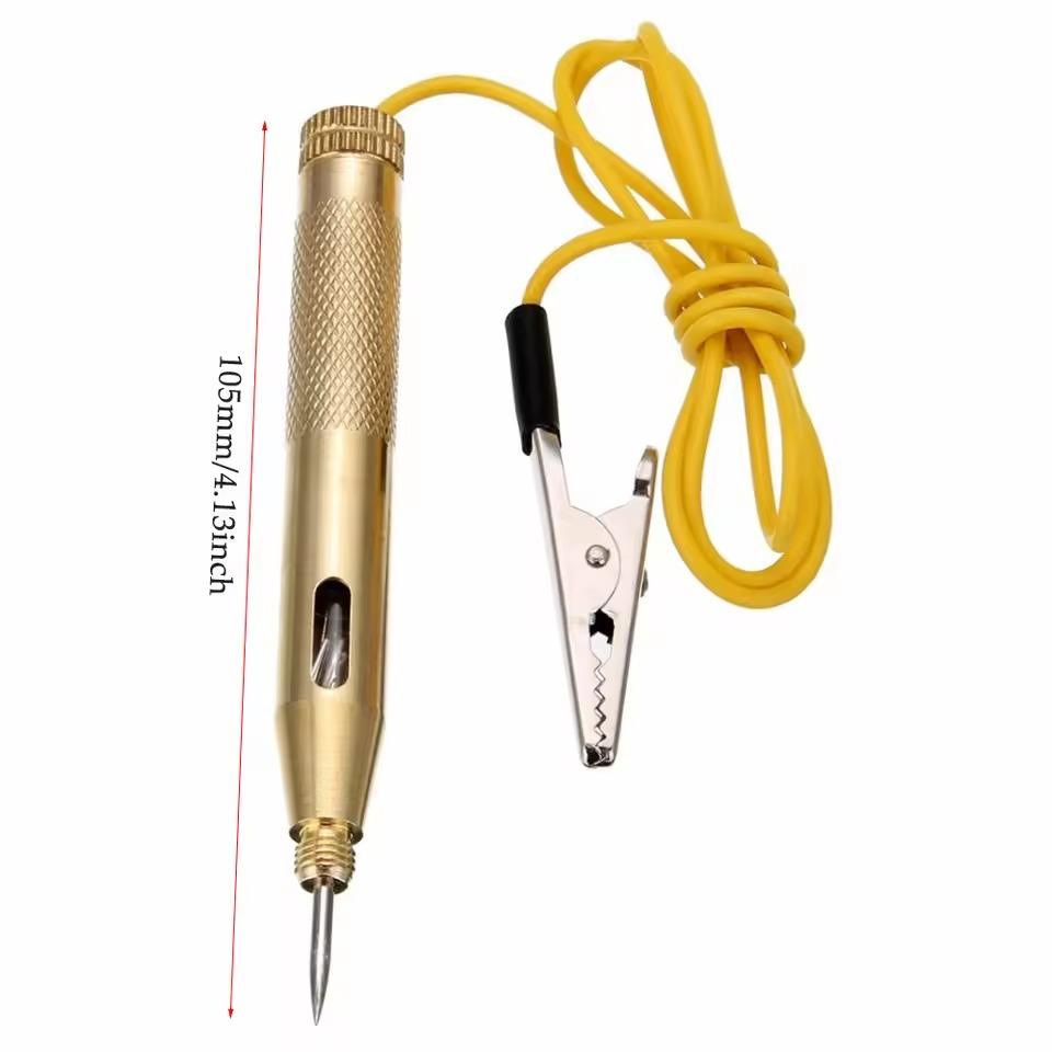 DC 6V 12V 24V Car Motorcycle Circuit Voltage Tester fuses Test Pen Automotive Circuit Tester Detector Cable and Clip