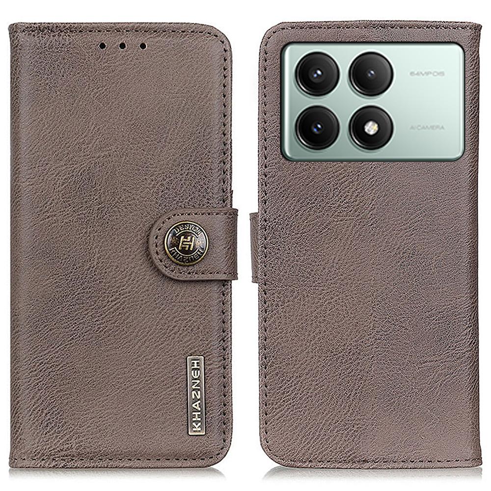 KHAZNEH For Xiaomi Redmi K70E 5G/Poco X6 Pro 5G Wallet Phone Case Cowhide Texture Leather Cover