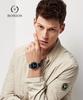 RORIOS Men's Genuine Leather Watch with Big Face, Simple Design, Luminous Movement, Quartz Movement, Chronograph Movement, Date Display, Black B