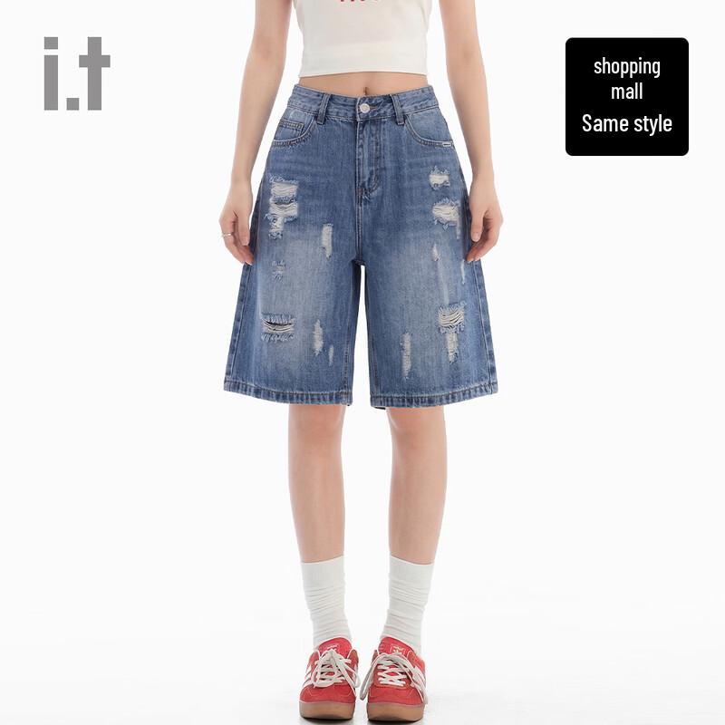 :CHOCOOLATEi.t Unisex Ripped Washed Denim Shorts 29