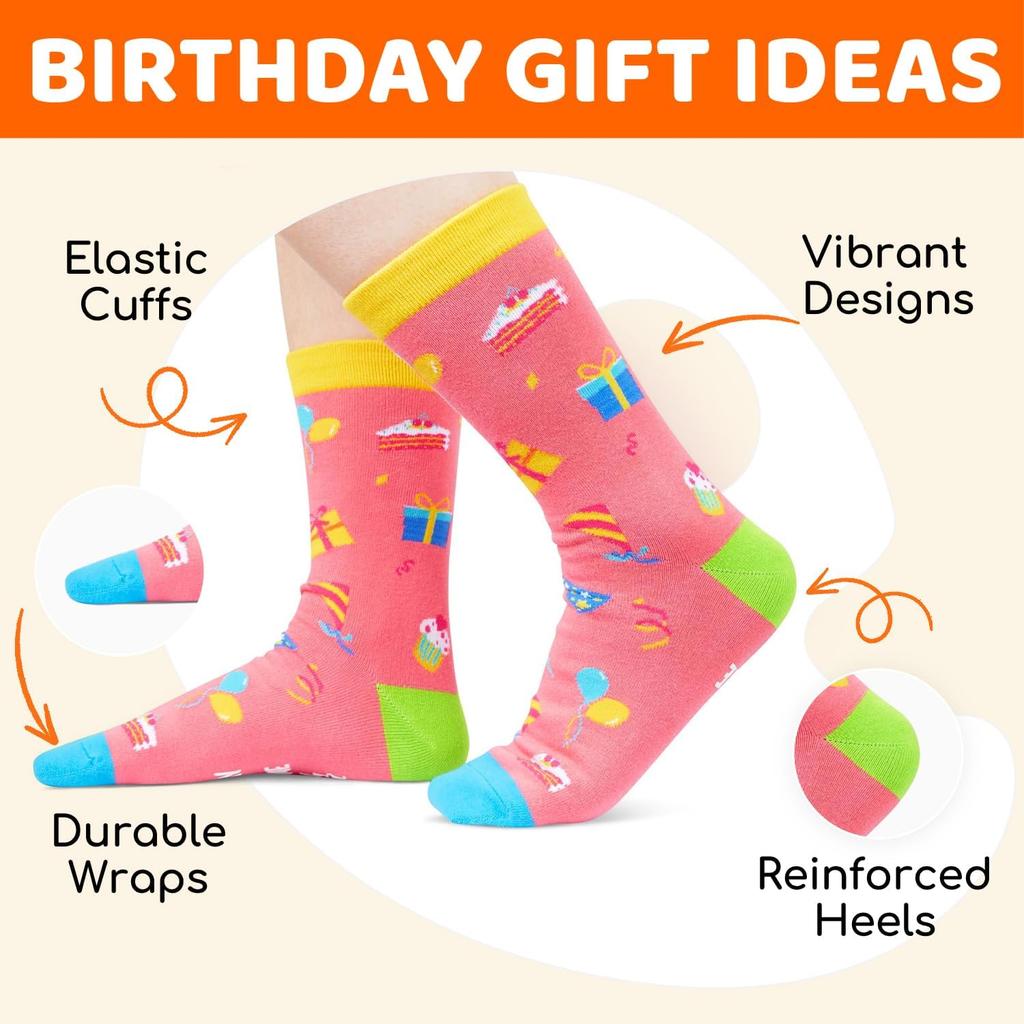 Zmart Birthday Gift Ideas for Teens - Birthday Socks for 13-19 Year Old Boys Girls 2 Pack