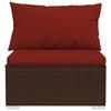 VidaXL Salon de jardin 2 pcs avec coussins Résine tressée Marron 3101395
