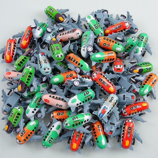 12Pcs Pull Back Wind-up Airplane Toy Educational Spring Clockwork Aircraft Toy Toddlers Boys Girls Stress Relief Mini Plane Model Toy