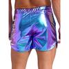 Herren Metallic Hot Pants Slim Fit Booty Shorts Seitentaschen für Yoga Nachtclub Events