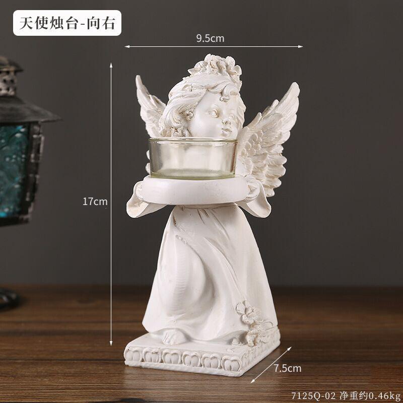 New High-end European Retro Angel Candle Holder Decoration Home Desktop Decoration Romantic Candlelight Decoration Handicrafts
