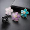 Cazador Flower Sakura Women's Ring Stainless Steel Imitation Pearl Adjustable Rings Jewelry Party Wedding Mother's Day Gifts
