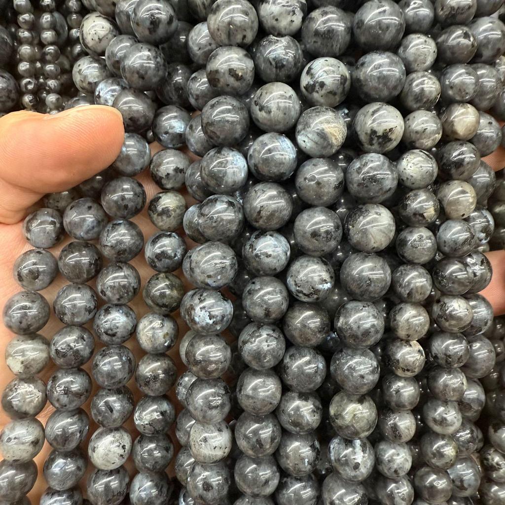 Natural Black Flash Stone Round Beads for DIY Handmade Bracelets and Jewelry