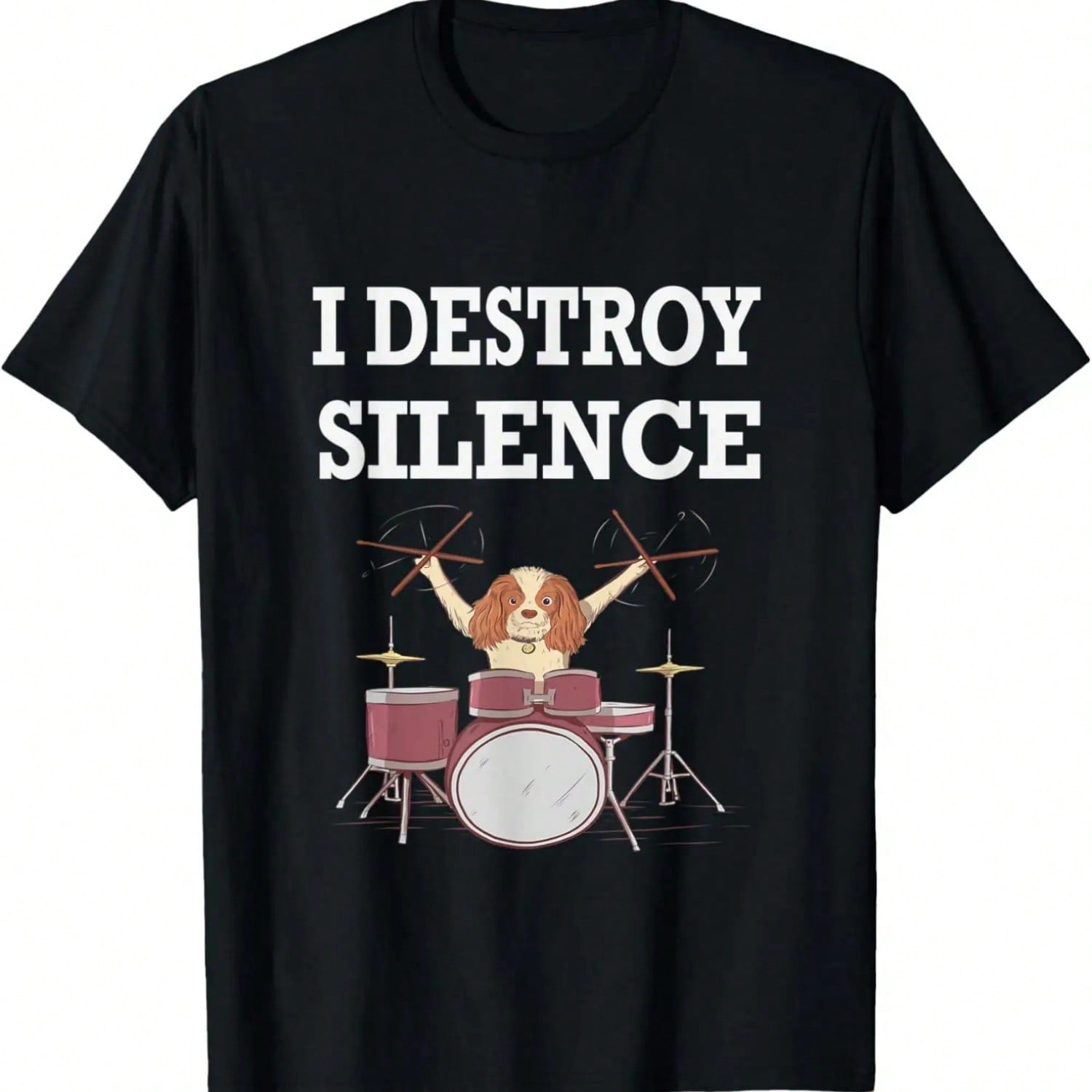 Alien Playing Drums Funny Drummer Musician Rock Music Band T-Shirt S