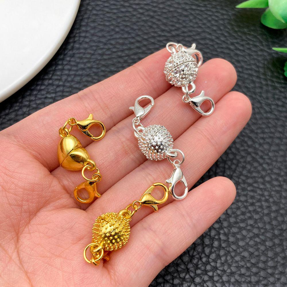 10-Style Multi-Color Round Magnetic Lobster Clasp Charms for DIY Bracelet & Necklace Jewelry
