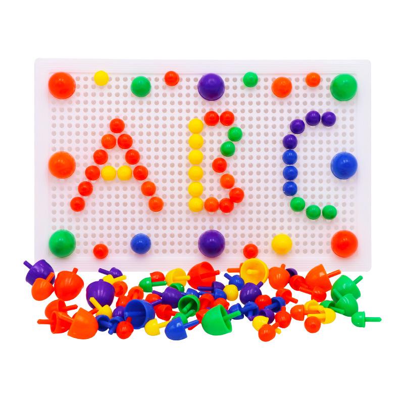 67 Pcs Mushroom Nail Kit Puzzle Games Toys Intellectual 3D Mosaic Picture Puzzle Toy Children Composite Educational Toys разноцветный